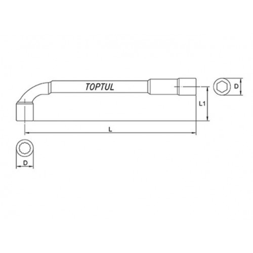 Llave Pipa Estr. Pasante y Hex. Toptul AEAE 11mm