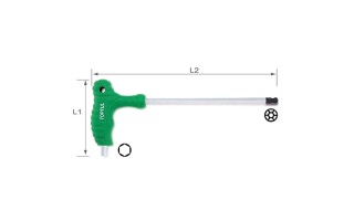 Llave Hex. Allen Bola Toptul AGCA Mango T 10mm Llave Hex. Allen Bola Toptul AGCA Mango T 10mm