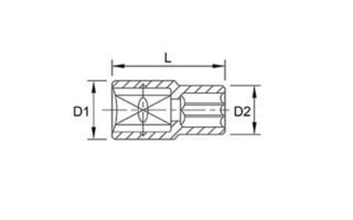Llave Tubo Hex. Toptul BAEA enc.1/4" 6mm