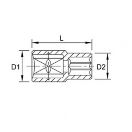 Llave Tubo Hex. Toptul BAEA enc.1/4" 5mm