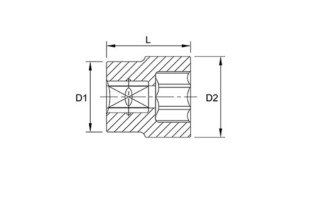 Llave Tubo Hex. Toptul BAEA enc.1/4" 12mm