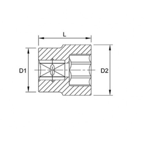 Llave Tubo Hex. Toptul BAEA enc.1/4" 8mm