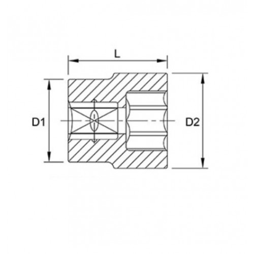 Llave Tubo Hex. Toptul BAEA enc.3/8" 21mm