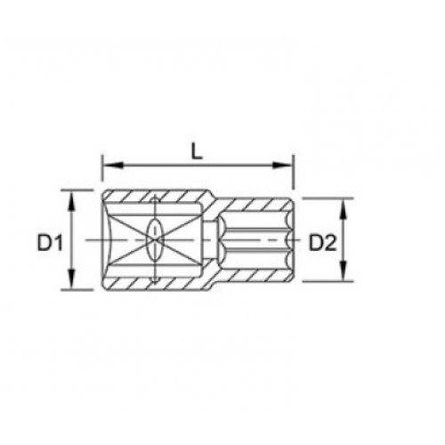 Llave Tubo Hex. Toptul BAEA enc.1/2" 9mm