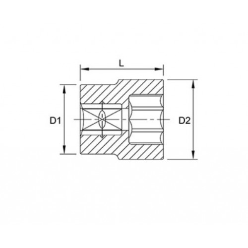 Llave Tubo Hex. Toptul BAEA enc.1/2" 24mm