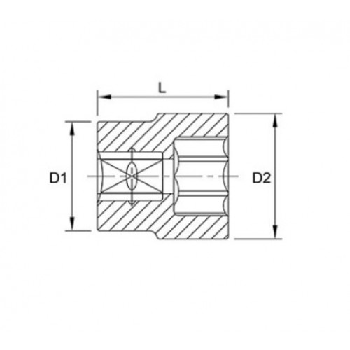 Llave Tubo Hex. Toptul BAEA enc.3/4" 51mm