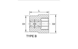 Llave Tubo Hex. Toptul BAEA enc.1" 38mm