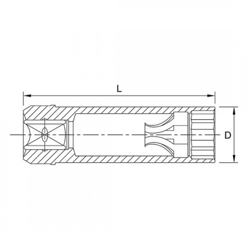 Llave Tubo Bujia Toptul BAAX enc.3/8" 14mm con Clip