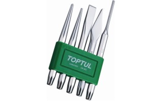 Cincel Corta-Hierro, Punto Centro, Botador Toptul GAAV 5pzs Cincel Corta-Hierro, Punto Centro, Botador Toptul GAAV 5pzs