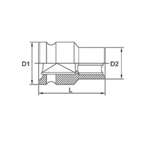 Llave Tubo Impacto Hex. Toptul KABA enc.1/2" 19mm