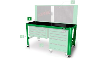 Banco de Trabajo Toptul TAAA 156x71x83cm Verde Banco de Trabajo Toptul TAAA 156x71x83cm Verde