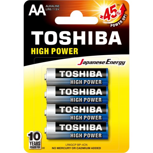 Pilas Toshiba High-Power Alcalinas AA LR6 x4u