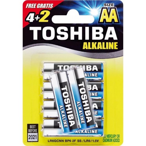 Pilas Toshiba High-Power Alcalinas AA LR6 x6u