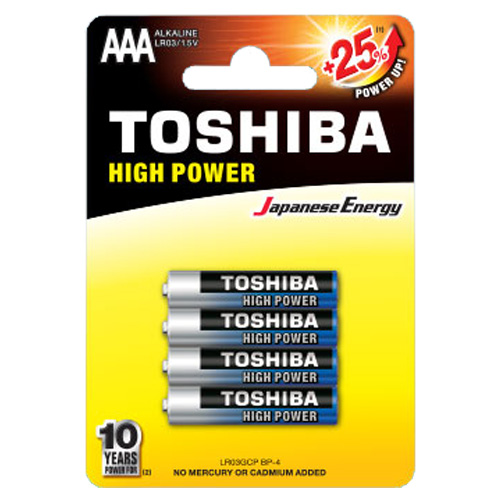 Pilas Toshiba High-Power Alcalinas AAA LR03 x4u