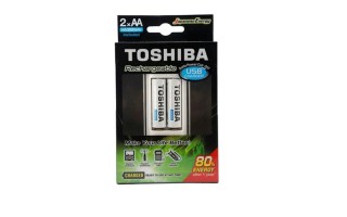 Pilas Recargables Toshiba Ni-MH 594762 AA x2u +Cargador Pilas Recargables Toshiba Ni-MH 594762 AA x2u +Cargador