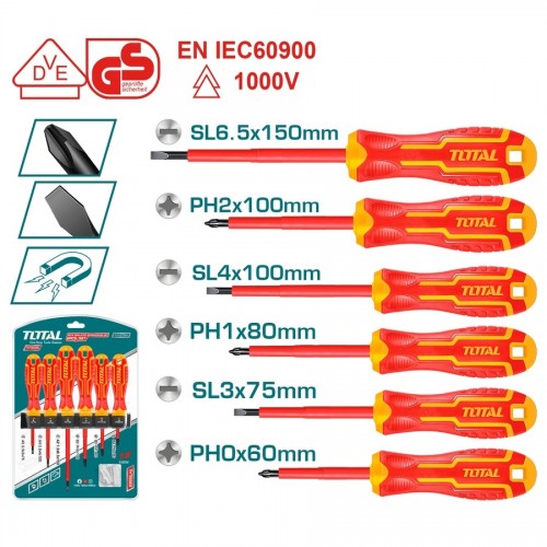 Destornilladores Aislados Total THTIS566 1000V 6pzs