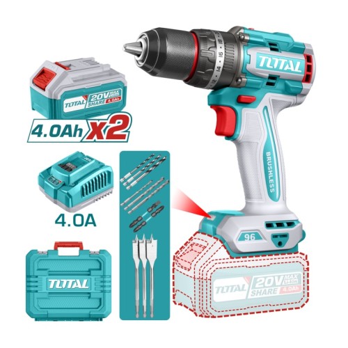 Taladro Percutor a Batería Total TIDLI20968 13mm 20V