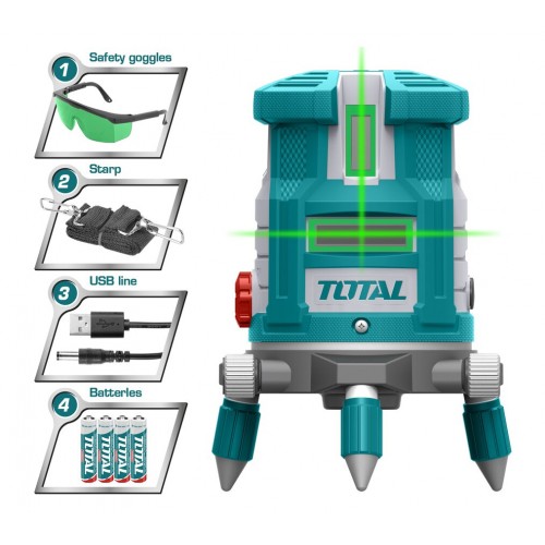 Nivel de Linea Láser Total TLL 30m Verde Autonivelante