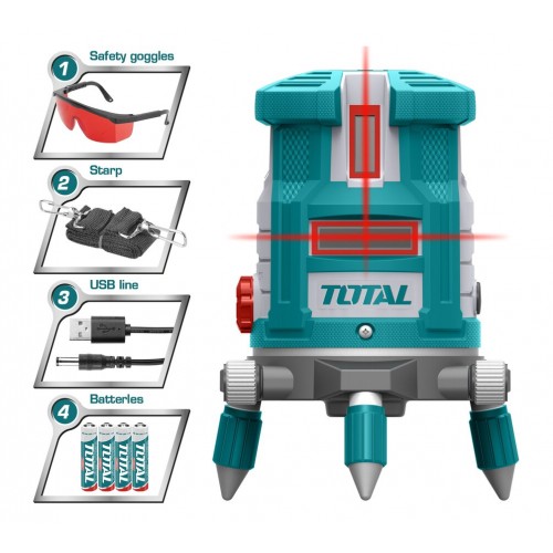 Nivel de Linea Láser Total TLL 30m Rojo Autonivelante