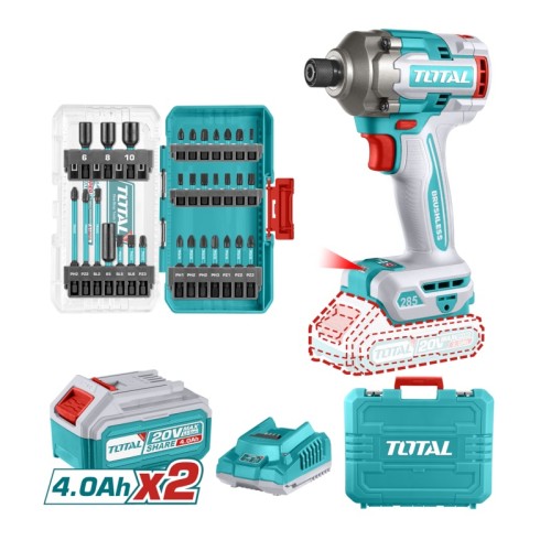 Taladro Atornillador a Batería Total 1/4'' 20V 285Nm