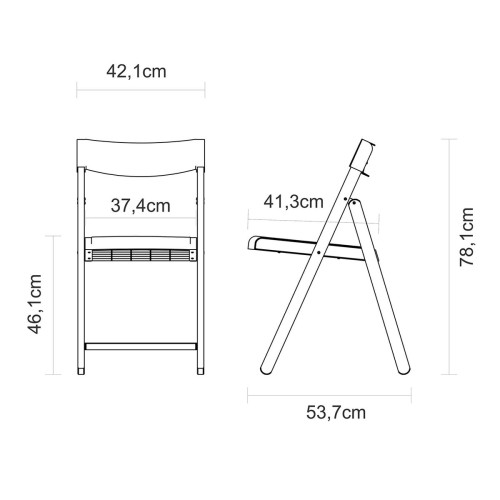 Silla Pleglable Tramontina Potenza 13792 Plástico Negro