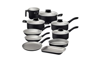 Ollas, Cacerolas y Asaderas Tramontina Linz 10pzs Negro