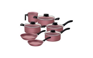 Ollas, Cacerolas y Sartén Tramontina Linz 7pzs Rosado Ollas, Cacerolas y Sartén Tramontina Linz 7pzs Rosado