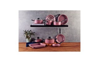 Ollas, Cacerolas y Asadera Tramontina Linz 10pzs Rosado Ollas, Cacerolas y Asadera Tramontina Linz 10pzs Rosado