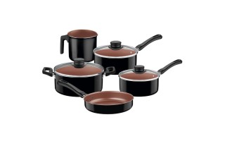 Olla Cacerolas Sarten Tramontina Caribe 5pzs Negro