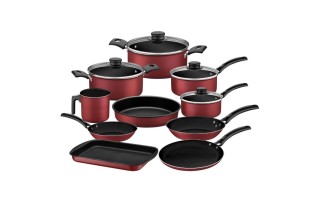 Ollas Cacerolas Sarten Asadera Tramontina Turim 10pzs Rojo