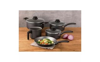 Olla Cacerolas Sartén Hervidor Tramontina Turim 5pzs Negro Olla Cacerolas Sartén Hervidor Tramontina Turim 5pzs Negro