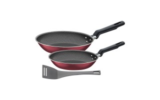 Sartenes y Espatula Tramontina Loreto 20399 Rojo 3pzs Sartenes y Espatula Tramontina Loreto 20399 Rojo 3pzs
