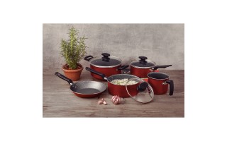 Ollas Cacerolas Sarten Tramontina Loreto Rojo 5pzs Ollas Cacerolas Sarten Tramontina Loreto Rojo 5pzs