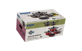 Ollas, Cacerola y Sartén Tramontina Sicilia 4pzs Negro Ollas, Cacerola y Sartén Tramontina Sicilia 4pzs Negro