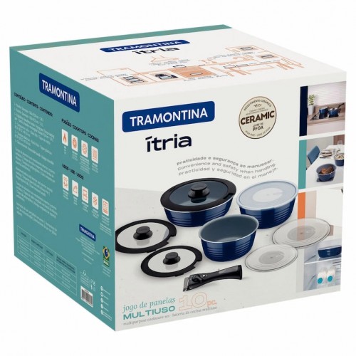 Ollas Multiuso Tramontina Ítria Mango Extraíble Azul 3pzs