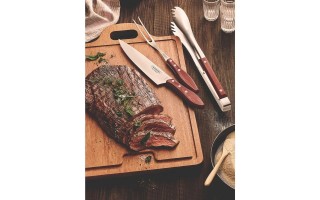 Cuchillo, Tenedor y Pinzas p/ Asado Tramontina Churrasco  Cuchillo, Tenedor y Pinzas p/ Asado Tramontina Churrasco