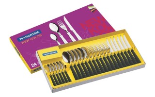 Cubiertos Tramontina New Kolor 23199 24pzs Negro Cubiertos Tramontina New Kolor 23199 24pzs Negro