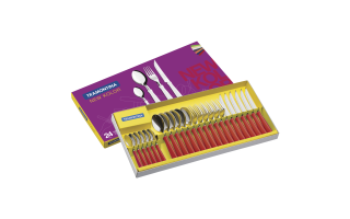 Cubiertos Tramontina New Kolor 23199 24pzs Rojo