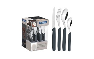 Cubiertos Tramontina Carmel 23499 24pzs Negro