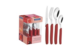Cubiertos Tramontina Carmel 23499 24pzs Rojo Cubiertos Tramontina Carmel 23499 24pzs Rojo