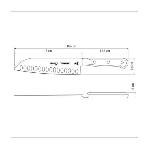 Cuchillo Santoku Tramontina Century 24020 7"