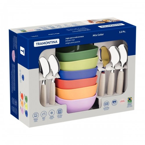 Bowls y Cucharas para Postres Tramontina MixColor 12pzs