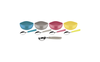 Bowls y Cucharas para Helados Tramontina Mixcolor 9pzs