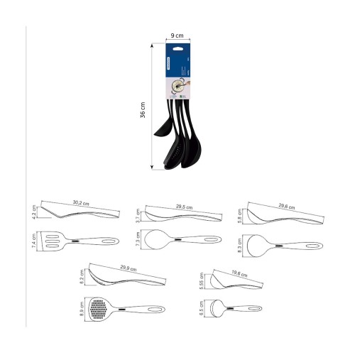 Espátulas Tramontina Ability 25199 Nylon 5pzs Negro