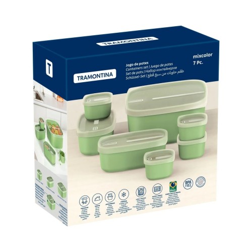 Envases para Alimentos Tramontina MixColor 7pzs Verde