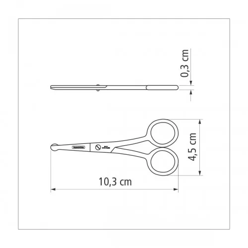 Tijera de uñas para bebés y terminaciones Tramontina de acero inoxidable  3,5