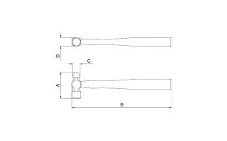 Martillo Bola Tramontina Pro 40400 500g Martillo Bola Tramontina Pro 40400 500g