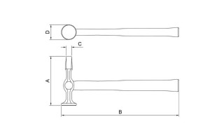 Martillo p/ Chapista Tramontina Pro Pena Recta 350g