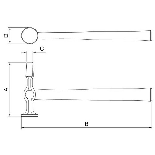 Martillo p/ Chapista Tramontina Pro Pena Recta 350g