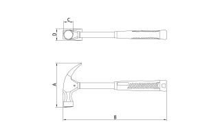 Martillo c/ Uña Tramontina Master 40804 16oz 750g 28mm